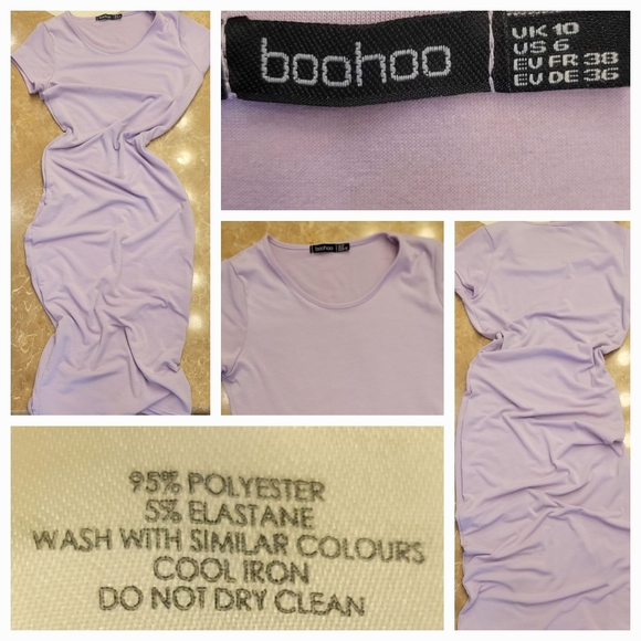 Boohoo Super Soft T-Shirt Midi Dress in Lilac, Sz 6 - Picture 16 of 16